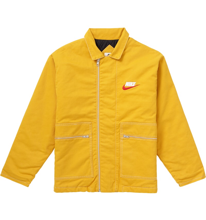 Supreme Nike Double Zip Quilted Work Jacket Mustard Men's FW18 US