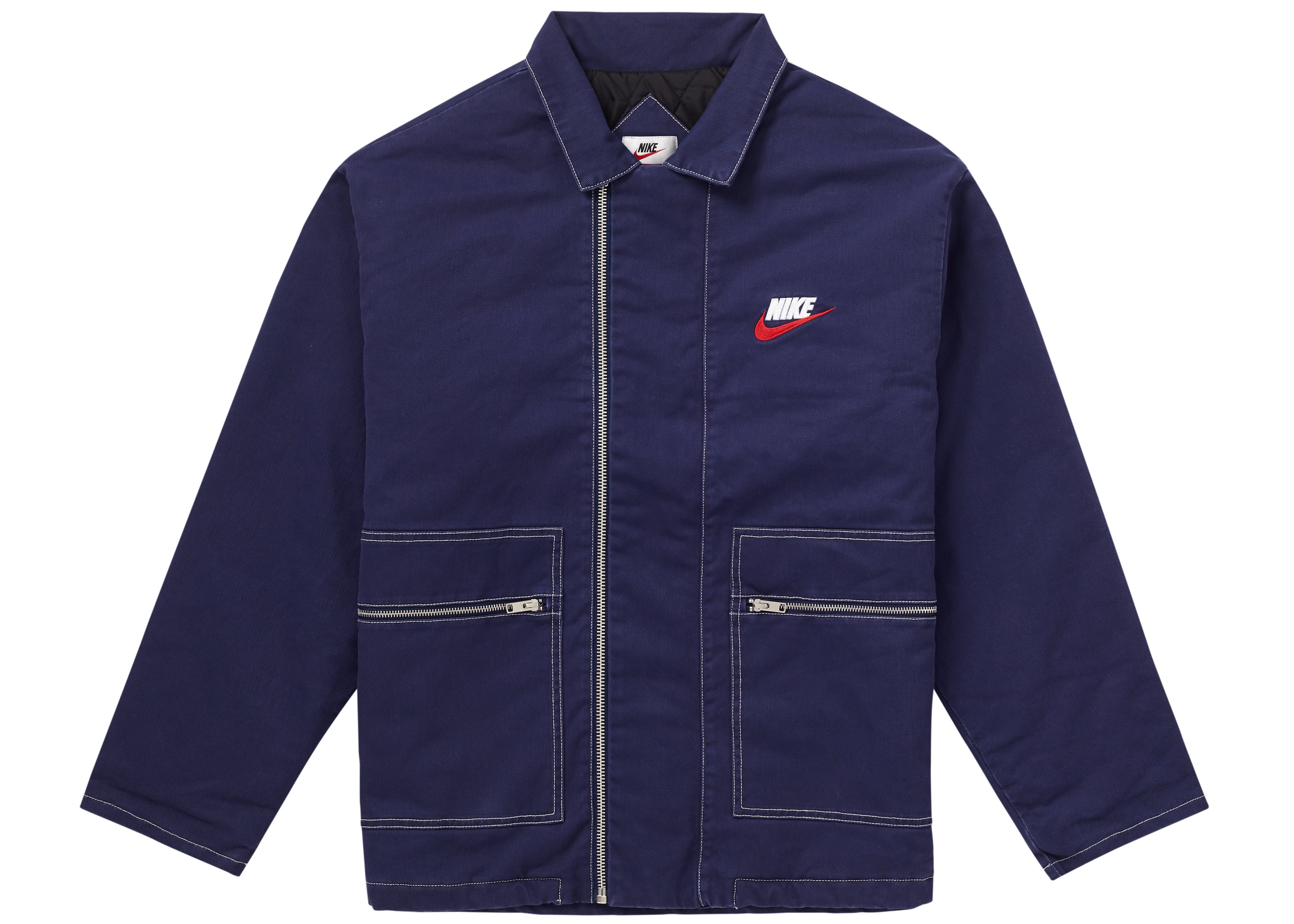 Supreme Nike Double Zip Quilted Work Jacket Navy