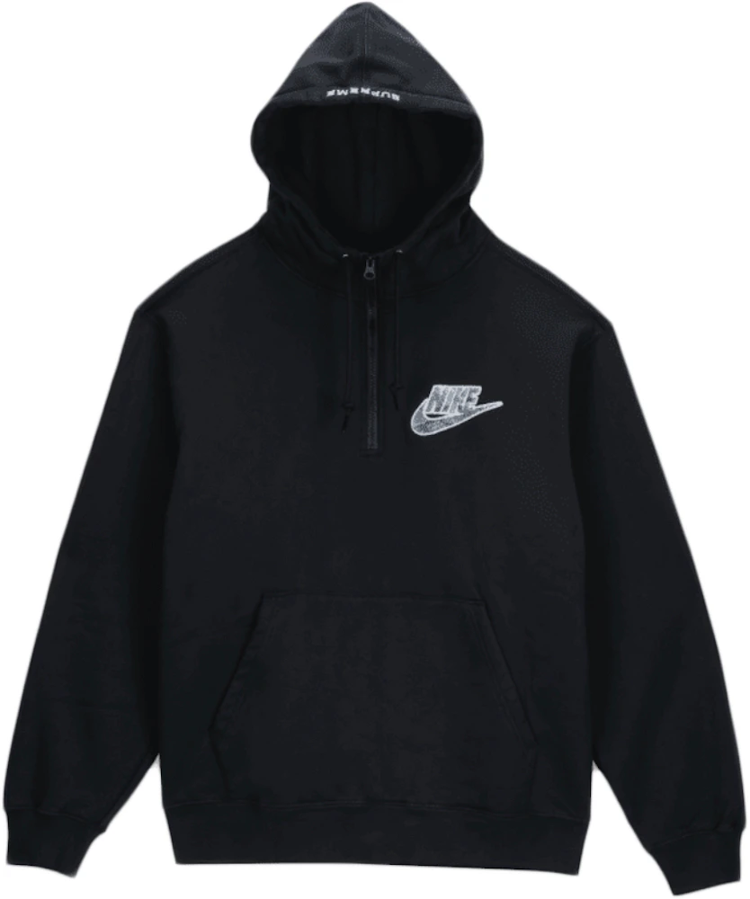 19 Supreme Nike Leather HoodedSweatshirt