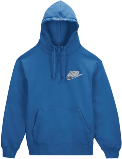 Supreme Nike Half Zip Hooded Sweatshirt Blue Men's - SS21 - GB