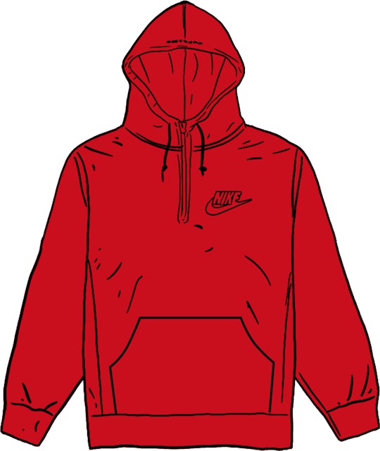 Supreme Nike Half Zip Hooded Sweatshirt Red