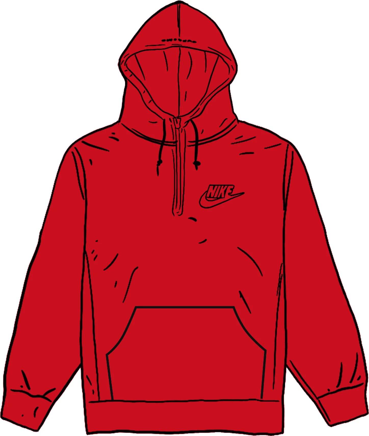 Supreme Nike Half Zip Hooded Sweatshirt Red