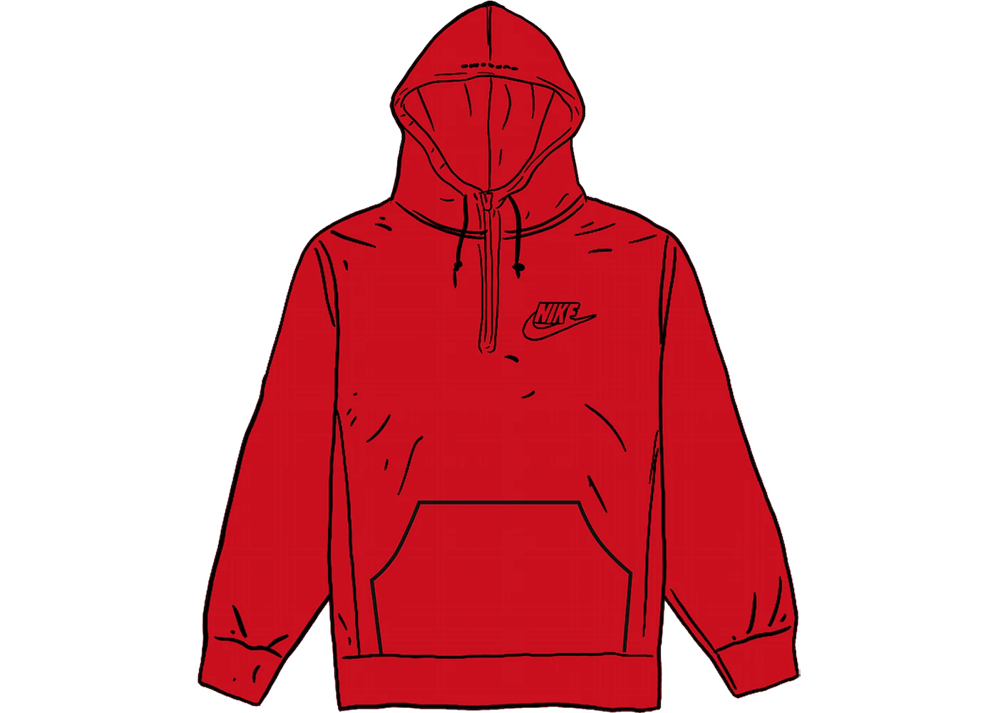 Supreme Nike Half Zip Hooded Sweatshirt Red Men's - SS21 - US