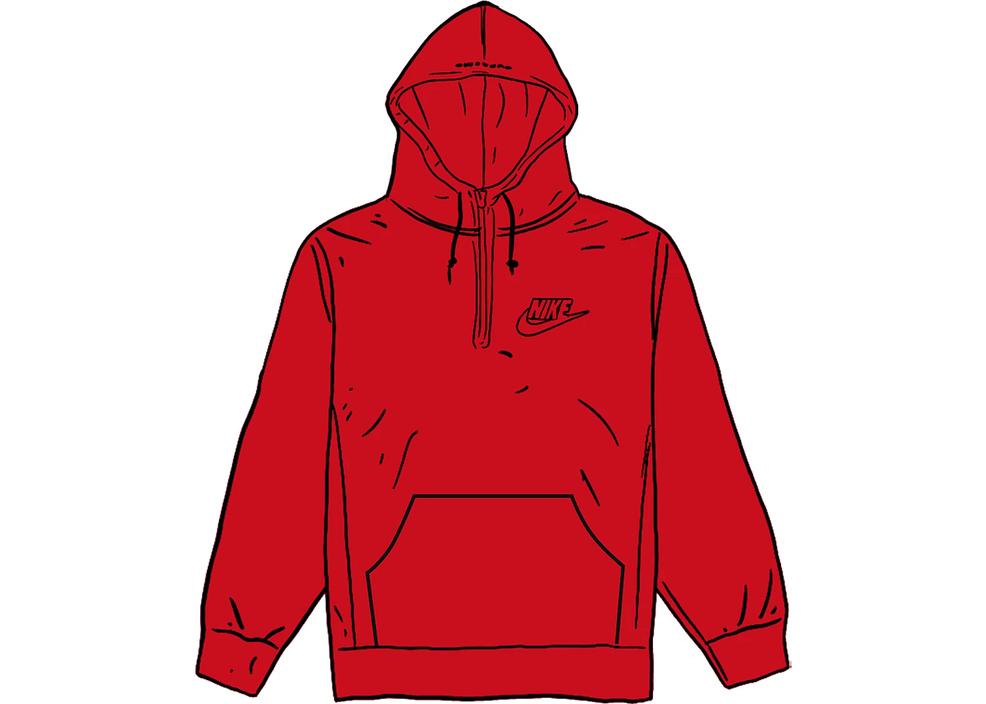 Supreme Nike Half Zip Hooded Sweatshirt Red