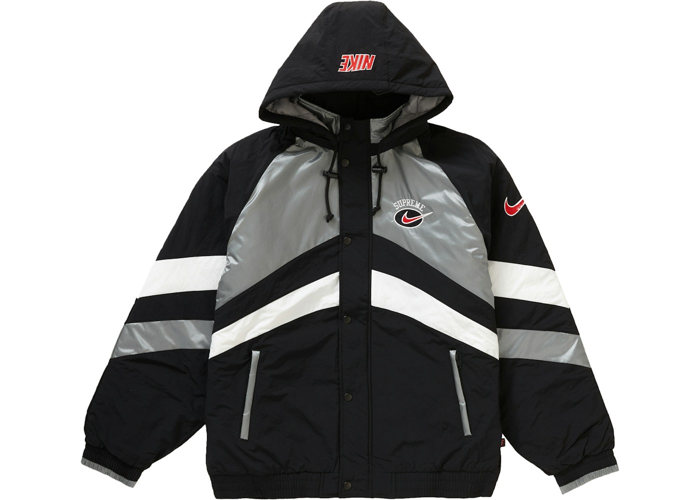 Supreme Nike Hooded Sport Jacket Silver Ss19 Supreme Nike Hooded Sport Jacket Silver Ss19