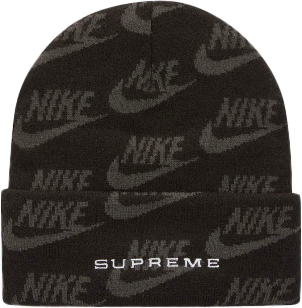 Supreme Nike Jacquard Logos Beanie Black