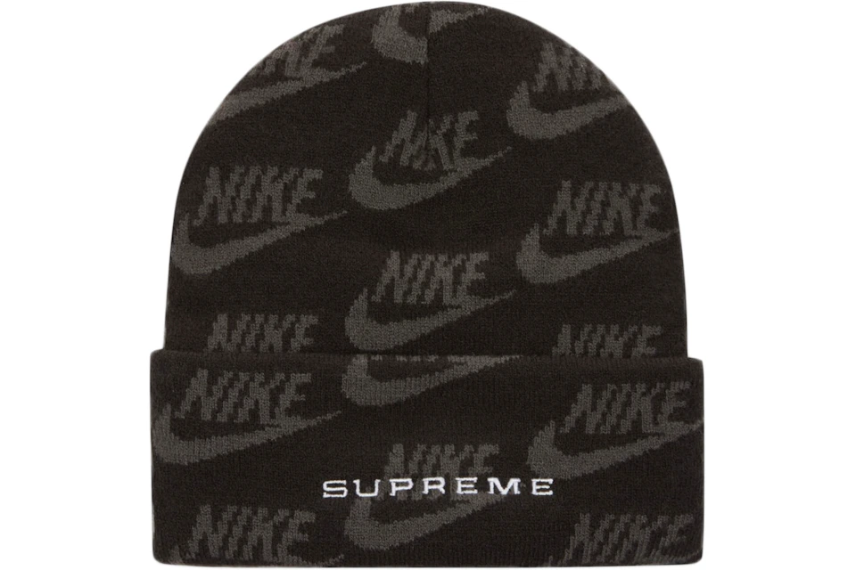 Supreme Nike Jacquard Logos Beanie Black - SS21