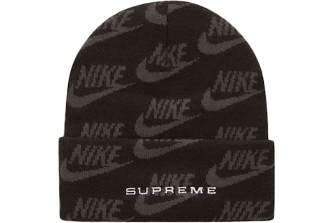 Supreme Nike Jacquard Logos Beanie Black - SS21 - US Supreme Nike Jacquard Logos Beanie Black - SS21 - US