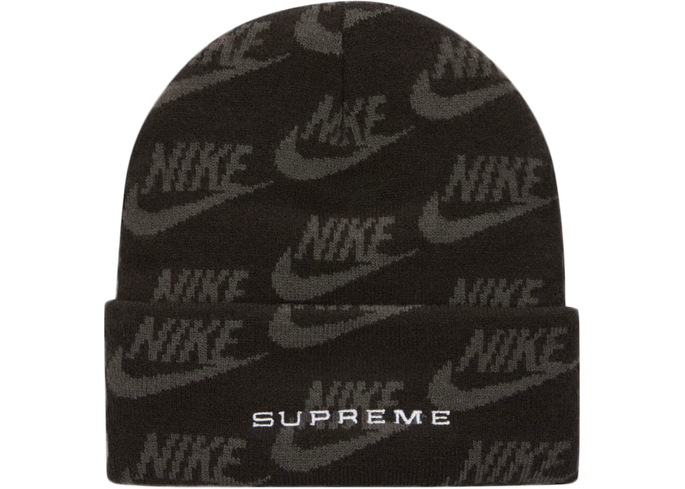 Supreme Nike Jacquard Logos Beanie Black - SS21 - US Supreme Nike Jacquard Logos Beanie Black - SS21 - US