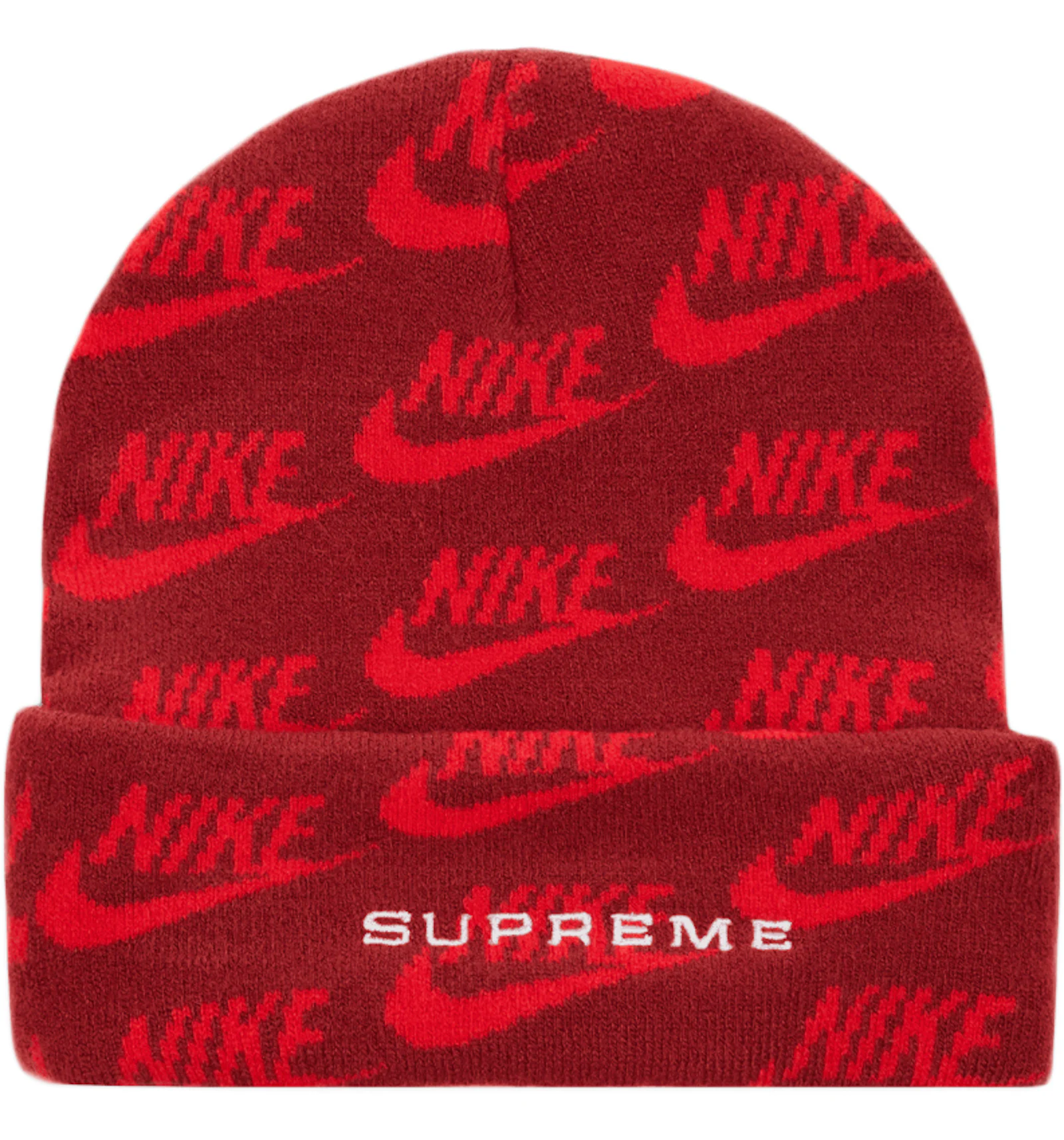 Supreme Nike Jacquard Logos Beanie Red SS21 US