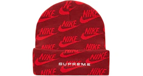 Supreme Nike Jacquard Logos Beanie Red