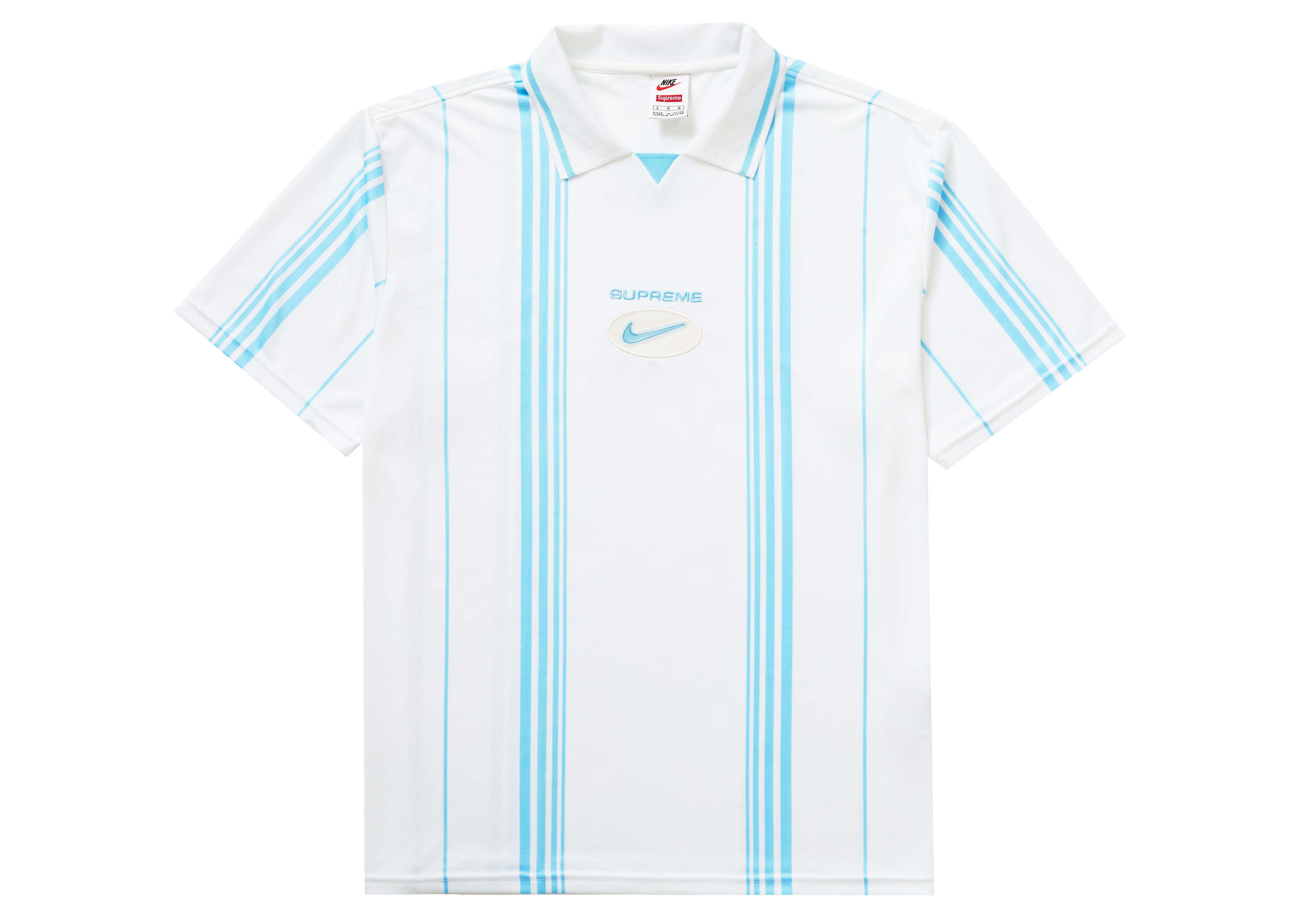 Supreme Nike Jewel Stripe Soccer Jersey White