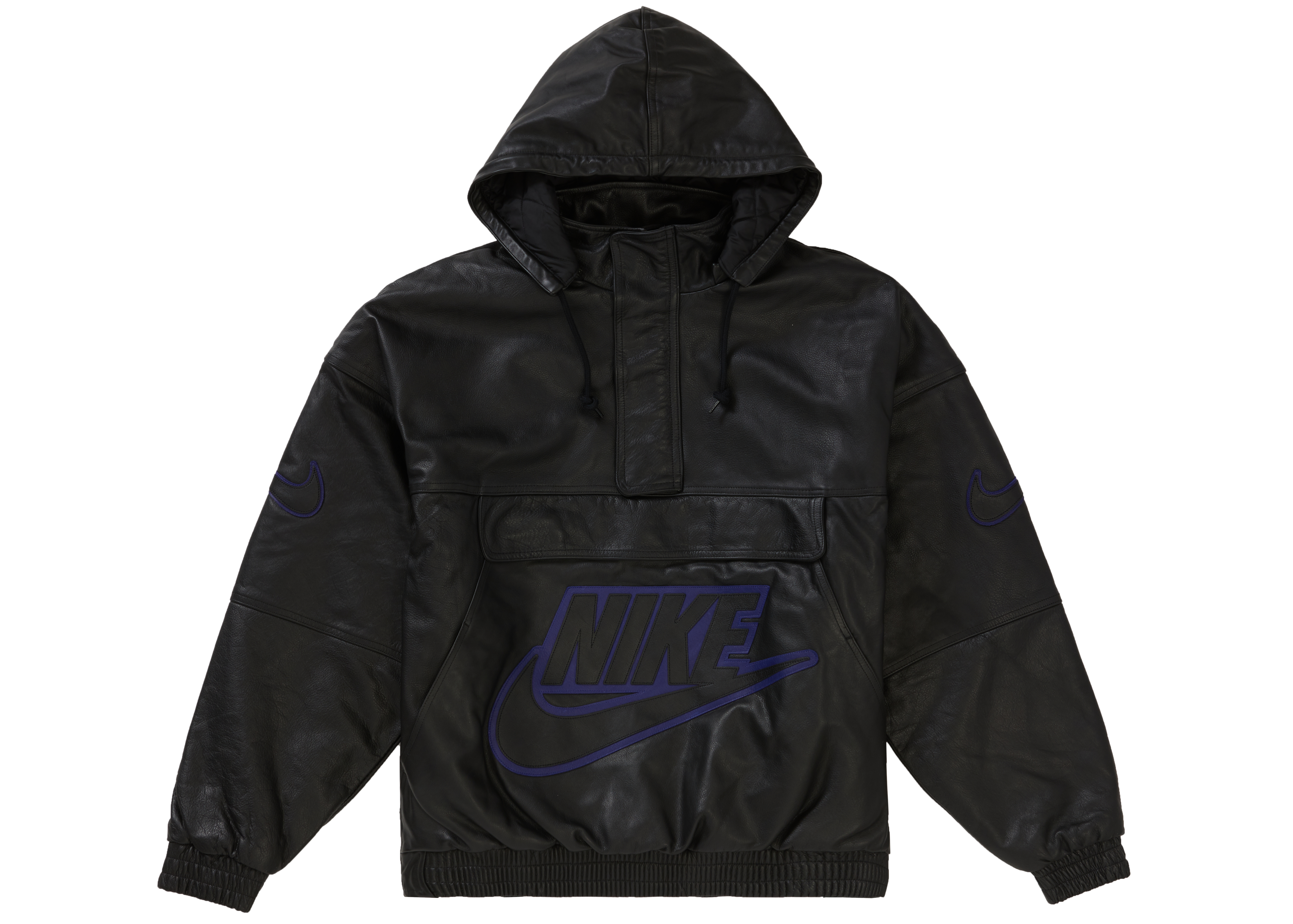 Supreme Nike Leather Anorak Black