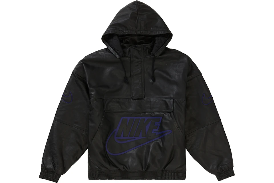 Supreme Nike Leather Anorak Black