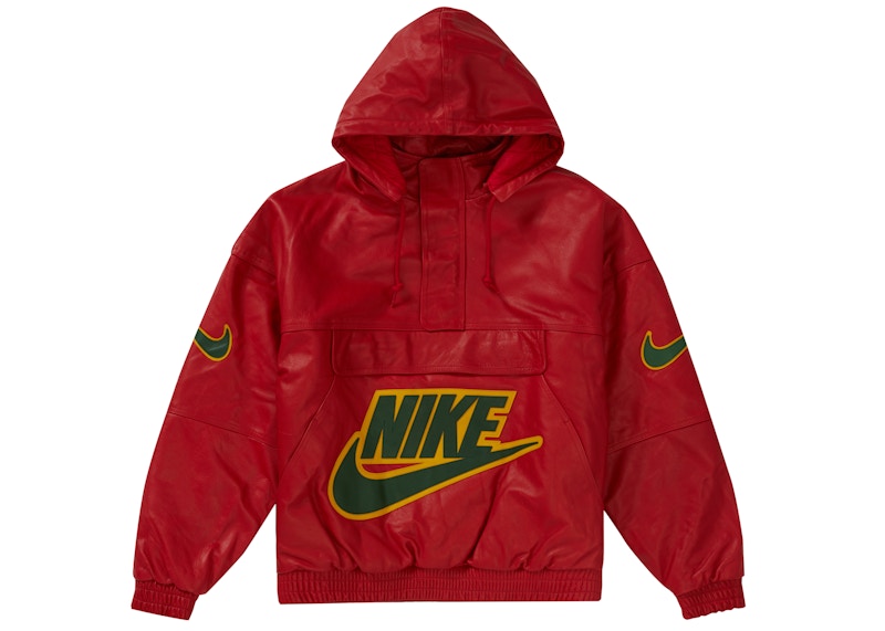 Supreme Nike Leather Anorak Red - FW19