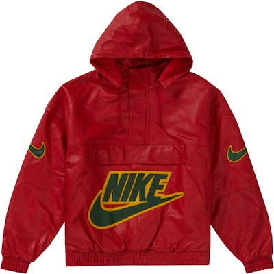 Supreme Nike Leather Anorak Red - FW19