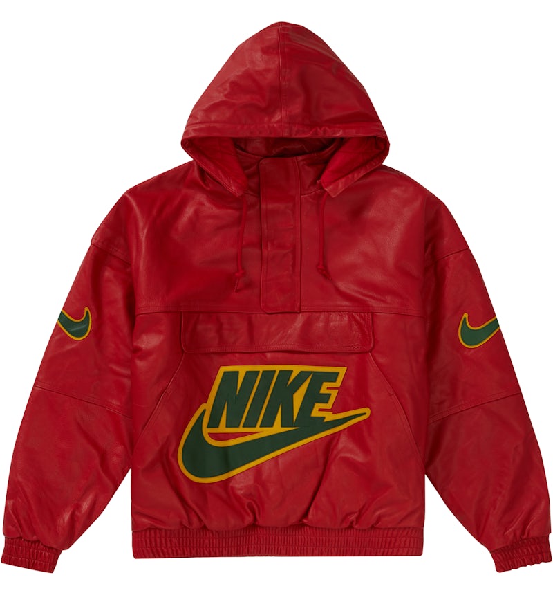 Supreme Nike Leather Anorak Red Men's FW19 US - Main Image