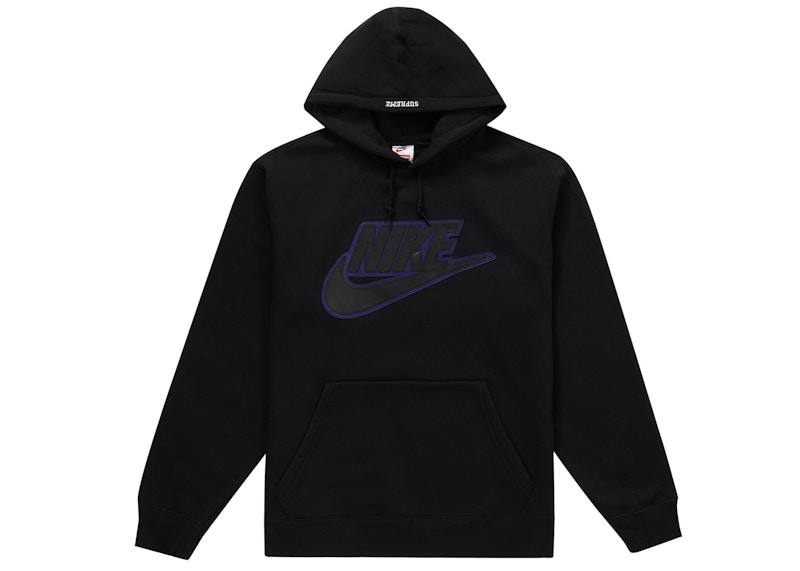 Supreme Nike Leather Applique Hooded Sweatshirt Black メンズ ...