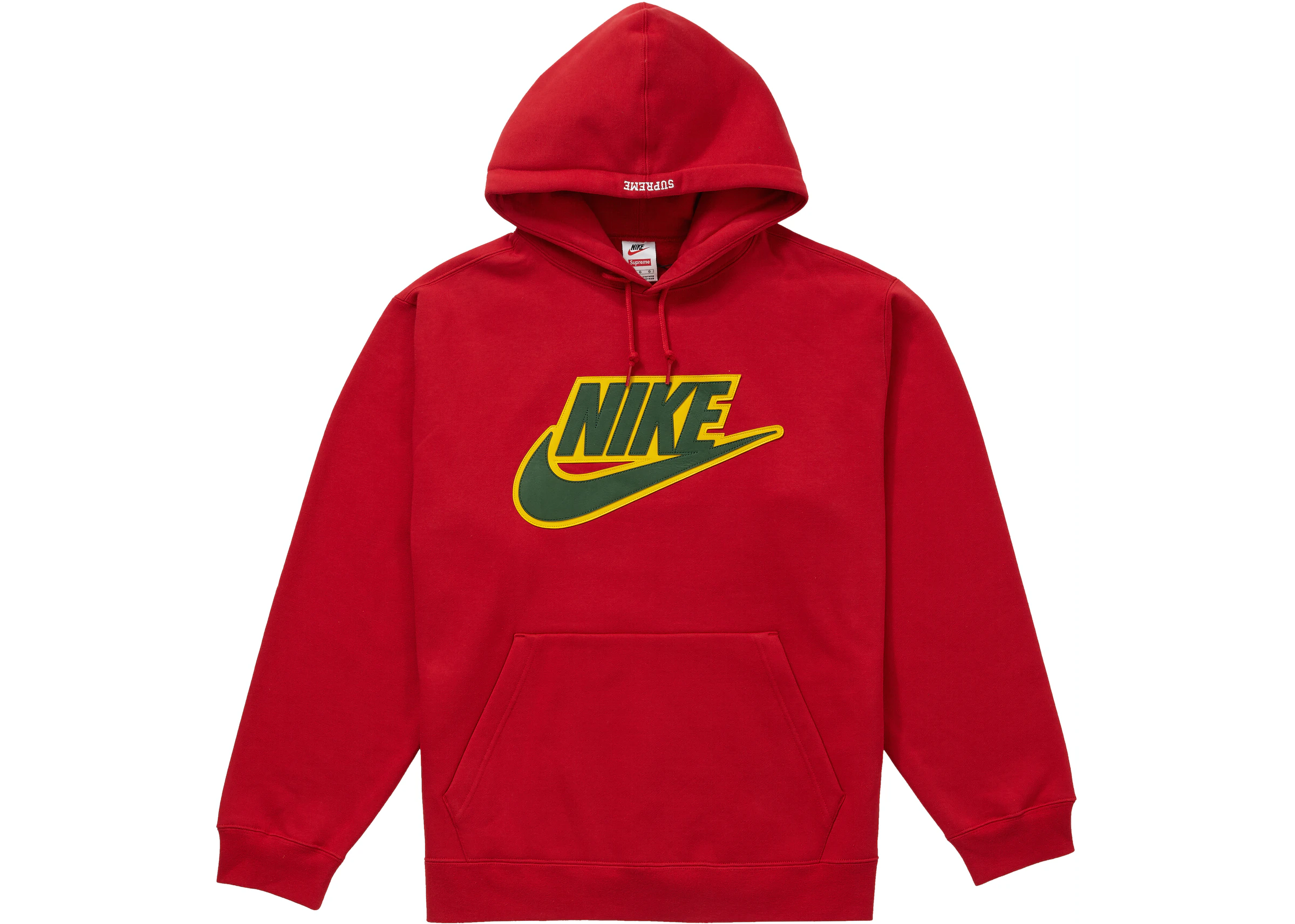 Supreme Nike Leather Hooded Sweatshirt Red - FW19 - US