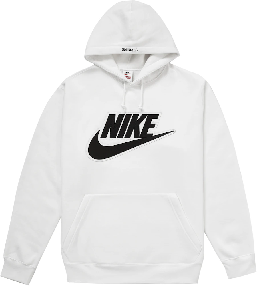 Supreme Nike Leather Applique Hooded Sweatshirt White Men's - FW19 - US