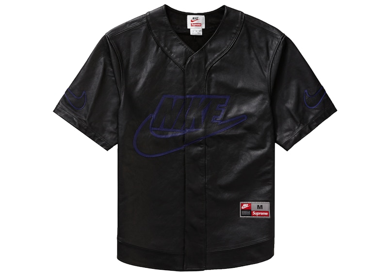 Supreme/Nike Leather Baseball Jerseyレザージャケット