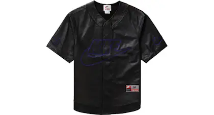 Supreme Nike Leather Baseball Jersey White Men's - FW19 - US