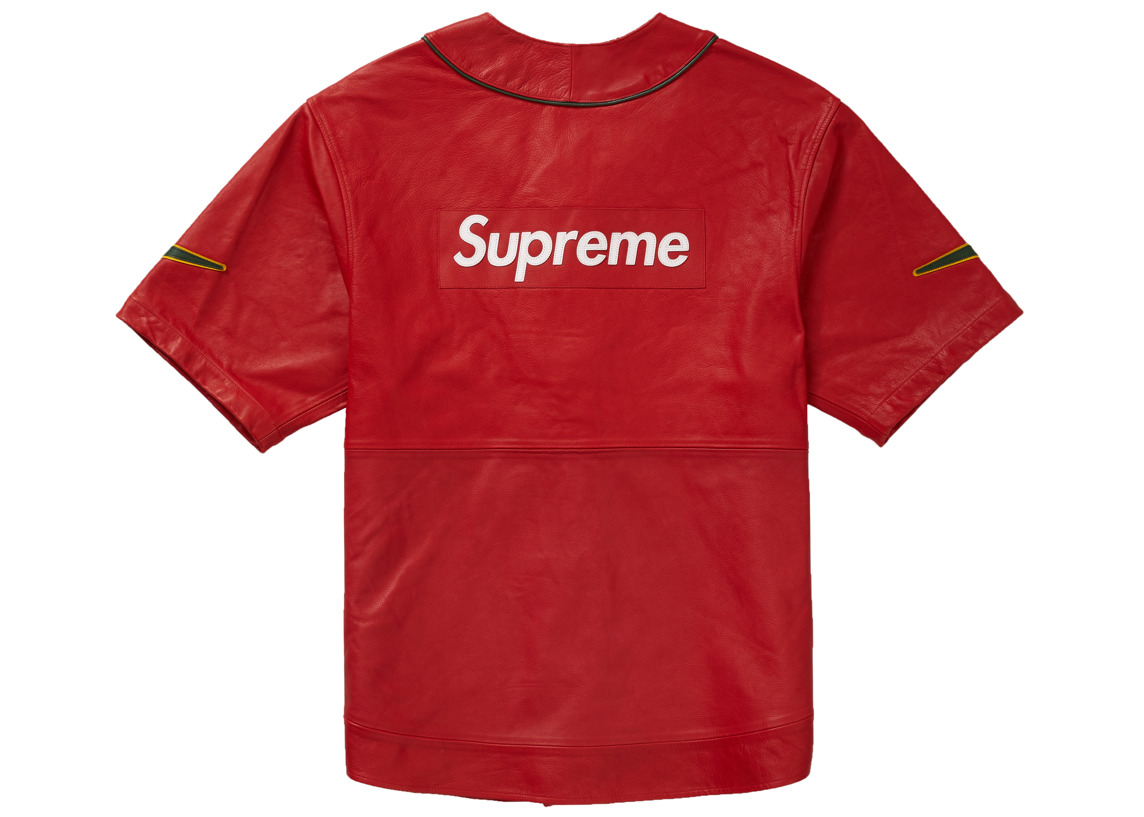 Supreme Nike Leather Baseball Jersey Red Men's - FW19 - US