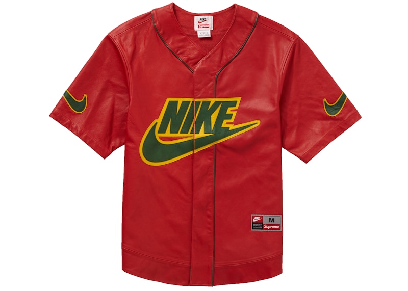 Supreme Nike Leather Baseball Jersey Red メンズ - FW19 - JP