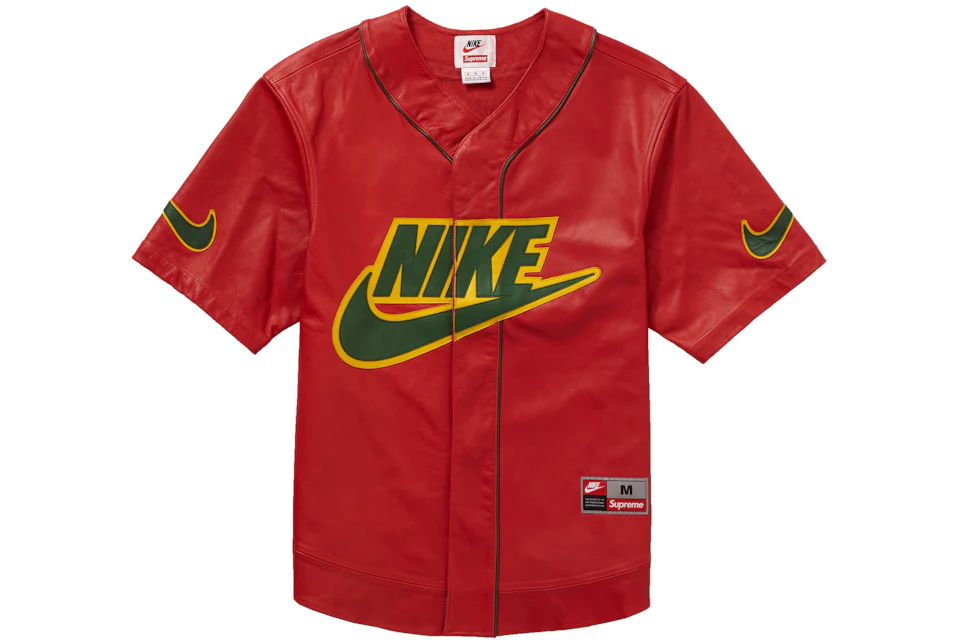 Supreme nike leather baseball jersey white Outlet