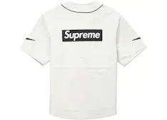 Supreme Nike Leather Baseball Jersey White - FW19 Men's - US