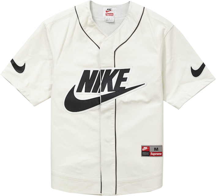 Descomponer palanca Suavemente Supreme Nike Leather Baseball Jersey White - FW19 Hombre - ES