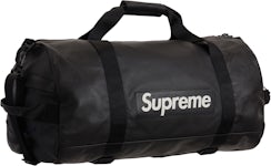 Supreme Nike Leather Duffle Bag Red on the account Instagram of