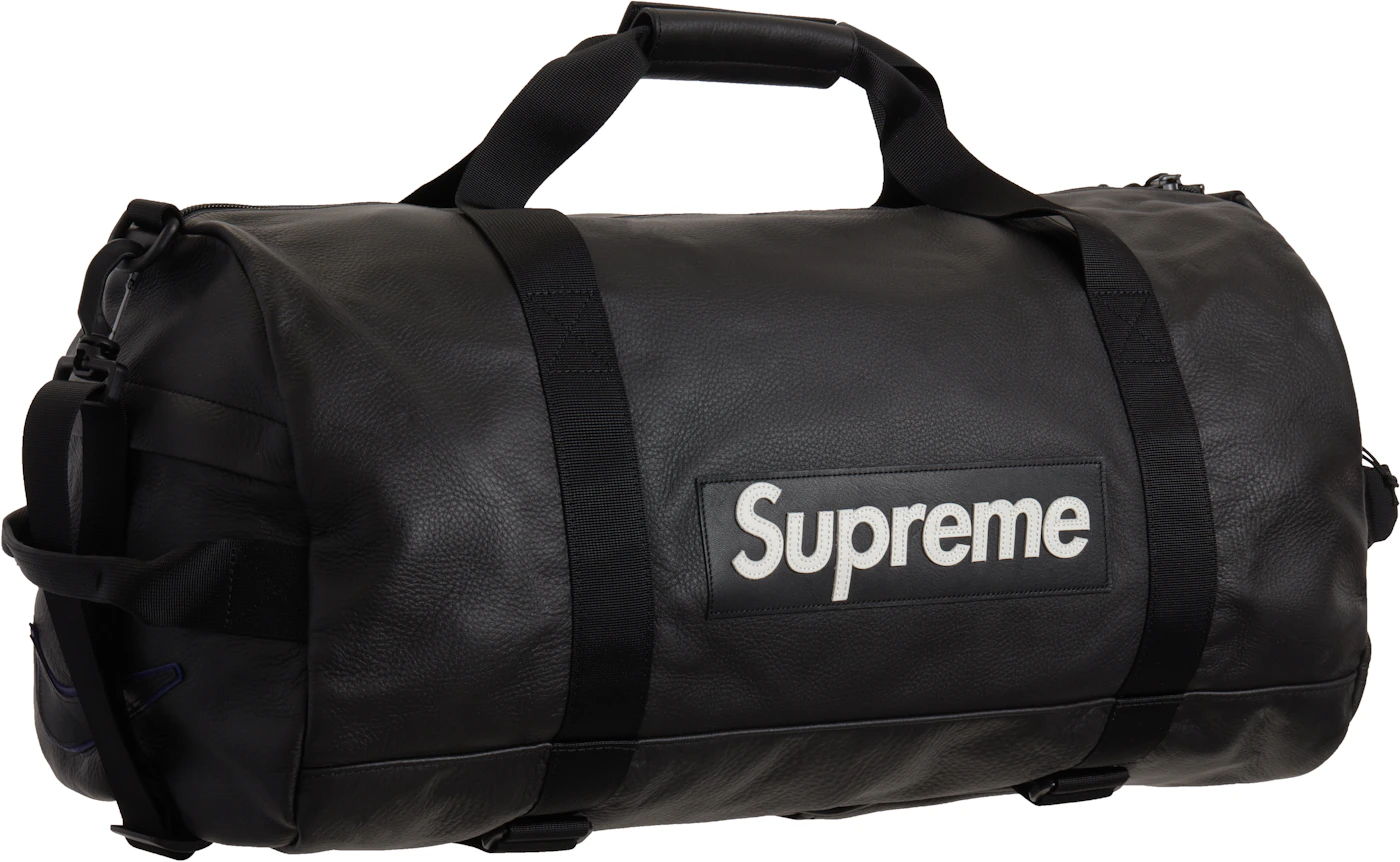RARE!! Vintage 1990’s SUPREME NY Duffle Bag Black w/ Leather Handle Made in  USA