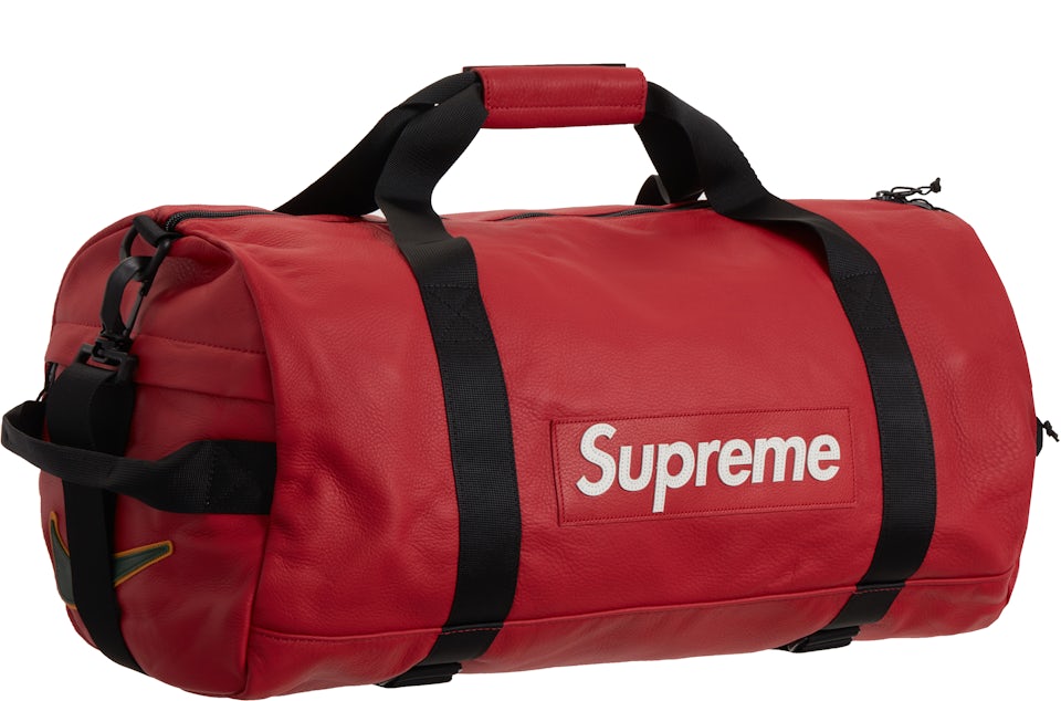Supreme Leather Large Duffle Bag Red