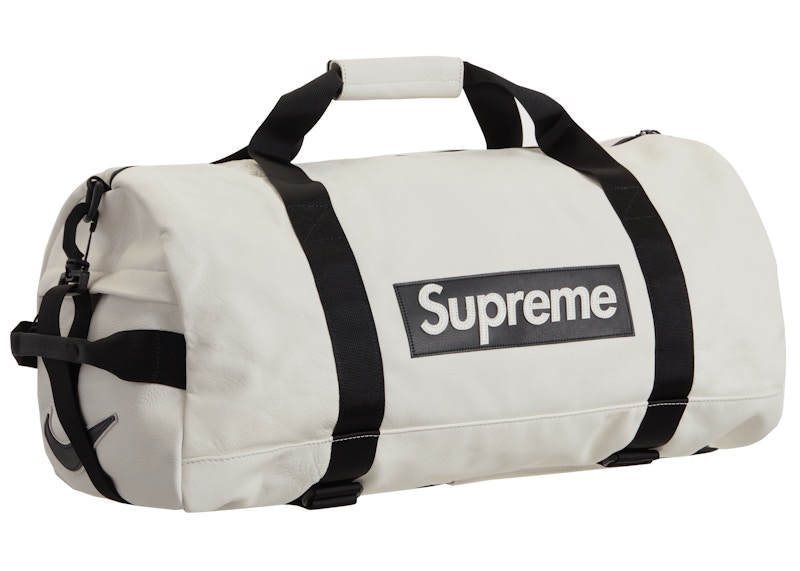 Supreme Nike Leather Duffle Bag White