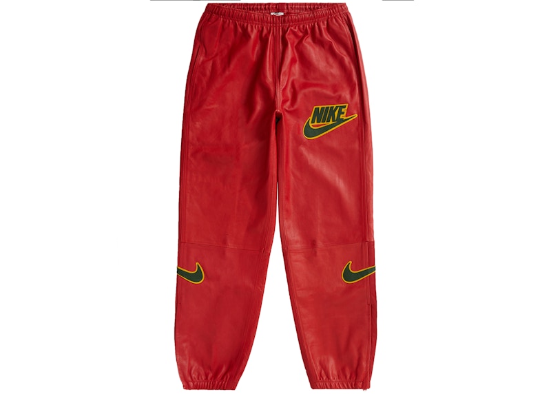 Supreme Nike Leather Warm Up Pant Red Men's - FW19 - GB