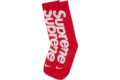 Supreme Nike Lightweight Crew Socks Red SS21 US - Main Image
