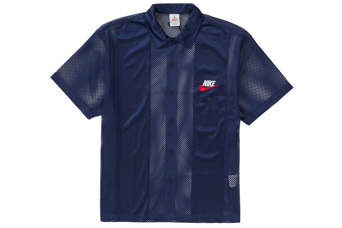 Pre-owned Supreme Nike Mesh S/s Shirt Navy