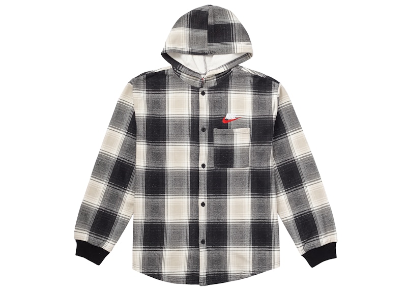 Supreme Nike Plaid Hooded Sweatshirt Black メンズ - FW18 - JP