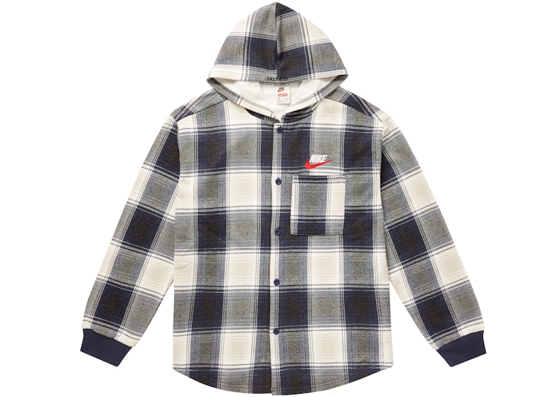 Supreme nike plaid store hooded sweatshirt mustard