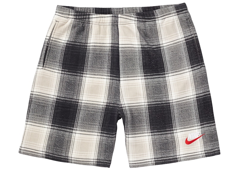 Supreme Nike Plaid Sweatshort Black Men's - FW18 - US