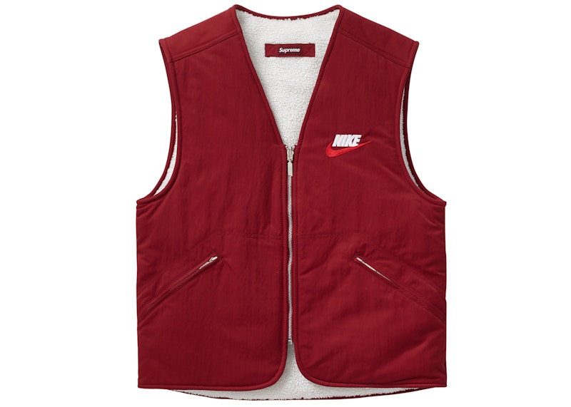 Supreme Nike Reversible Nylon Sherpa Vest Burgundy Men's - FW18 - US