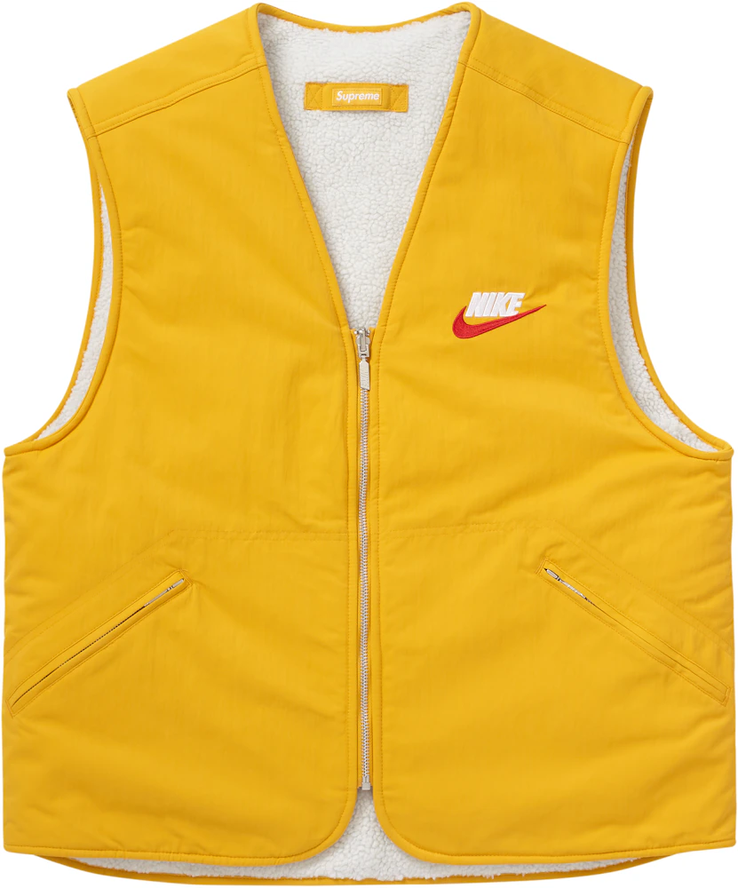 Supreme Nike Reversible Nylon Sherpa Vest Mustard - - ES