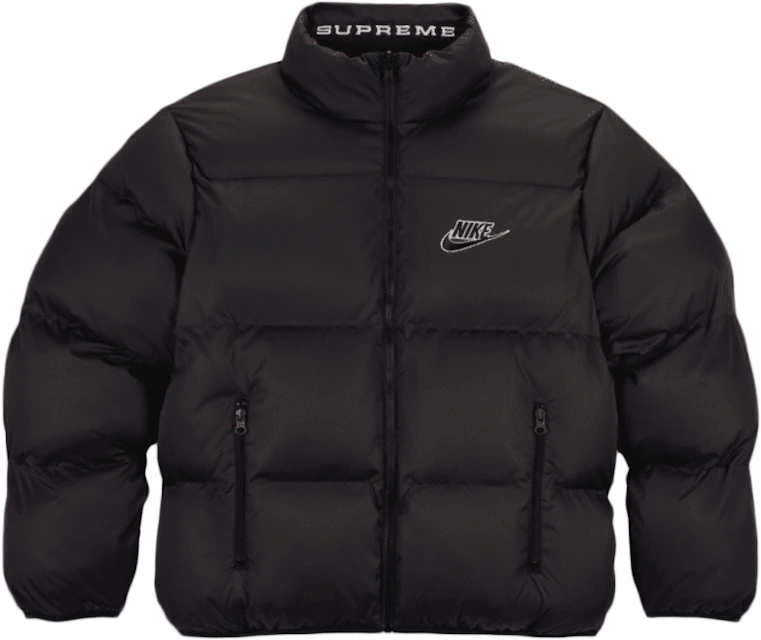 L supreme nike reversible puffy jacket黒