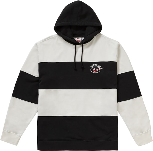 Supreme x Nike Stripe Hooded Sweatshirt (Black) Size M by Nike