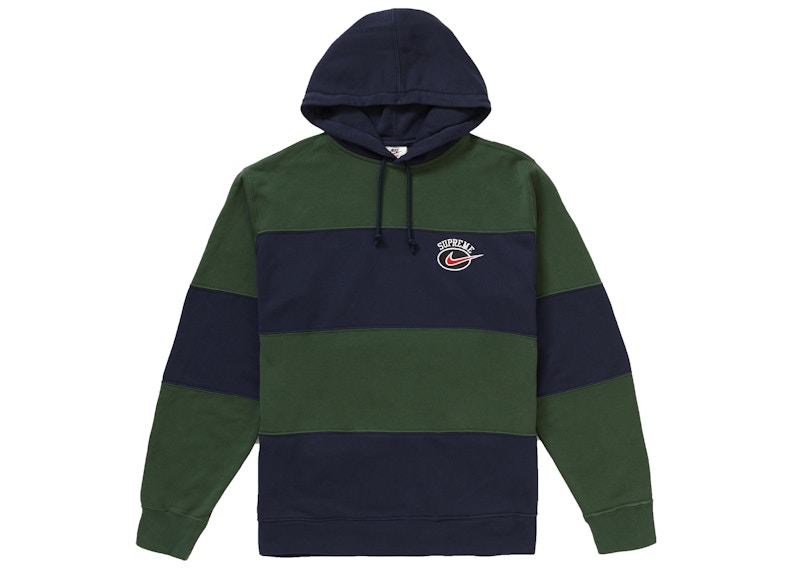 Supreme Nike Stripe Hooded Sweatshirt Navy メンズ - SS19 - JP