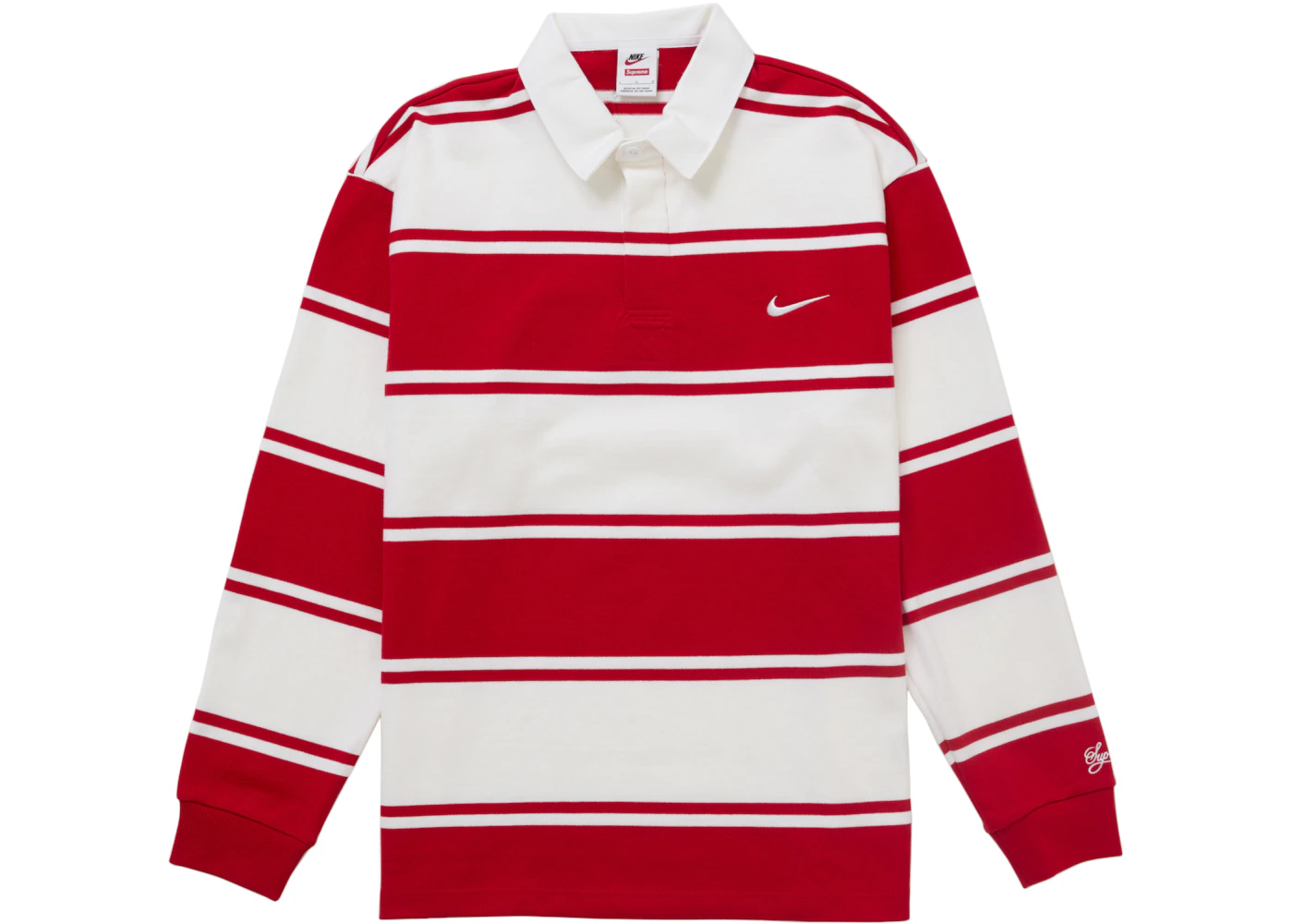 Supreme Nike Rugby Polo Supreme X Nike Stripe Rugby 'Red' Size