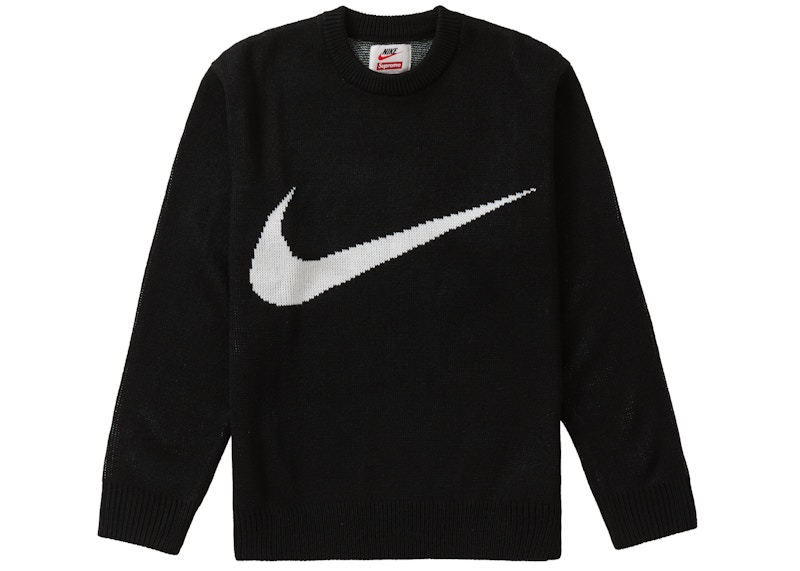 Supreme Nike Swoosh Sweater Black Men's - SS19 - US