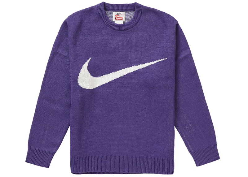 black nike with purple swoosh