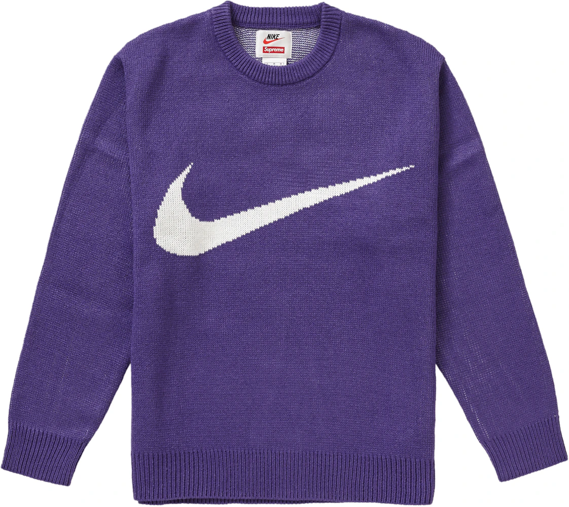 Supreme Nike Swoosh Sweater Purple